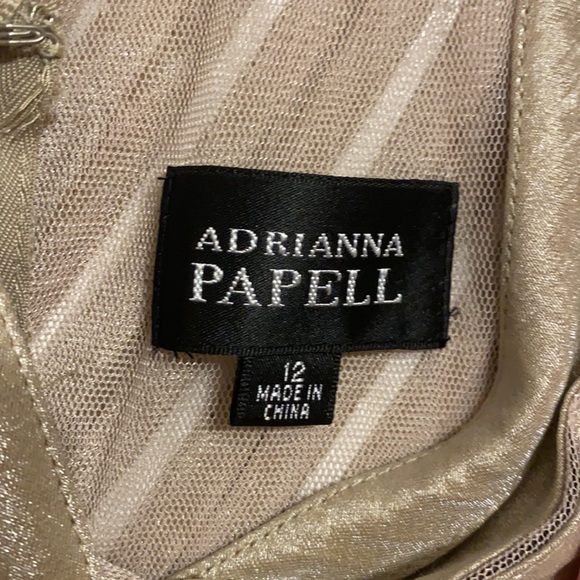 Women’s tiered gold/taupe dress size 12 - Picture 4 of 4